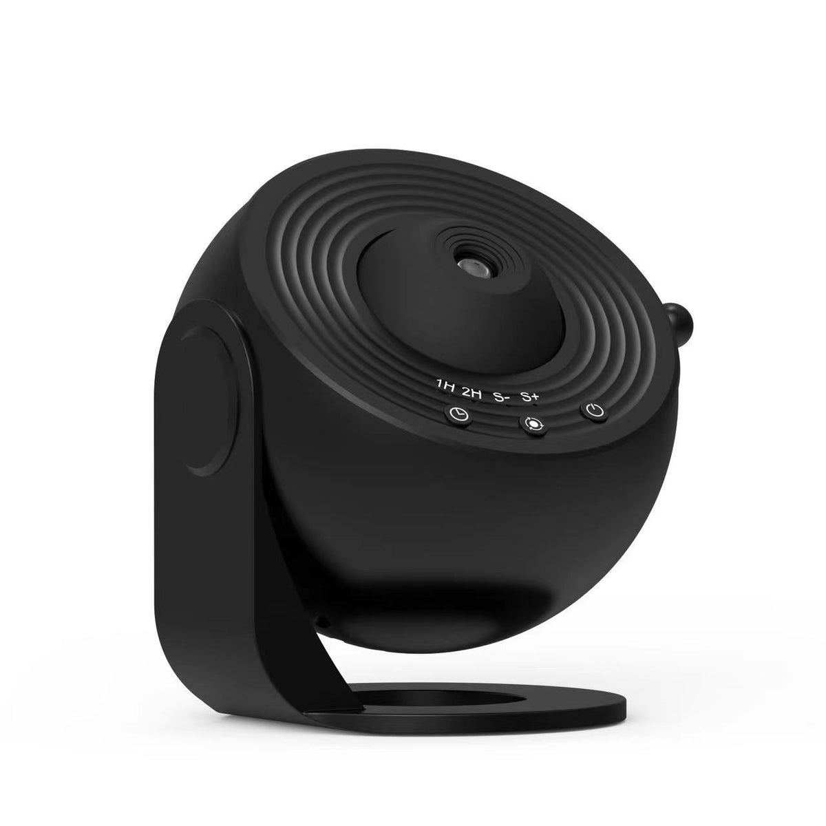 Galaxy Star Projector Light — black spherical projector with control buttons on a white background