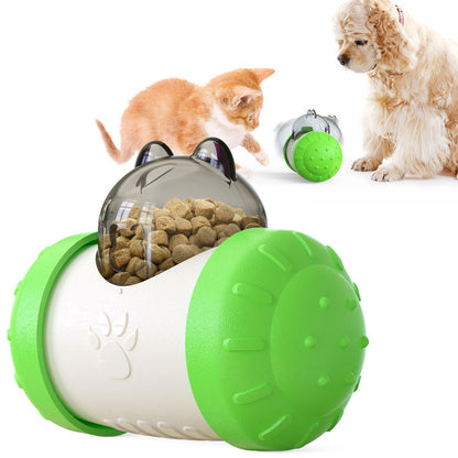 Interactive Treat-Dispensing Cat Ball — green treat-dispensing ball with cats