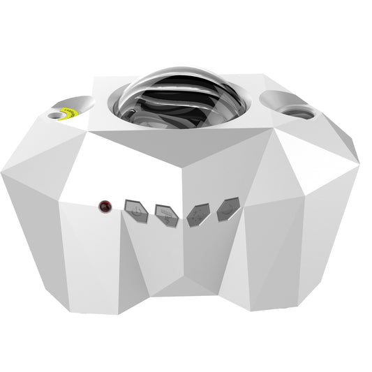 Aurora Borealis Star Projector — Northern Lights Night Light — close-up of the faceted black projector dome