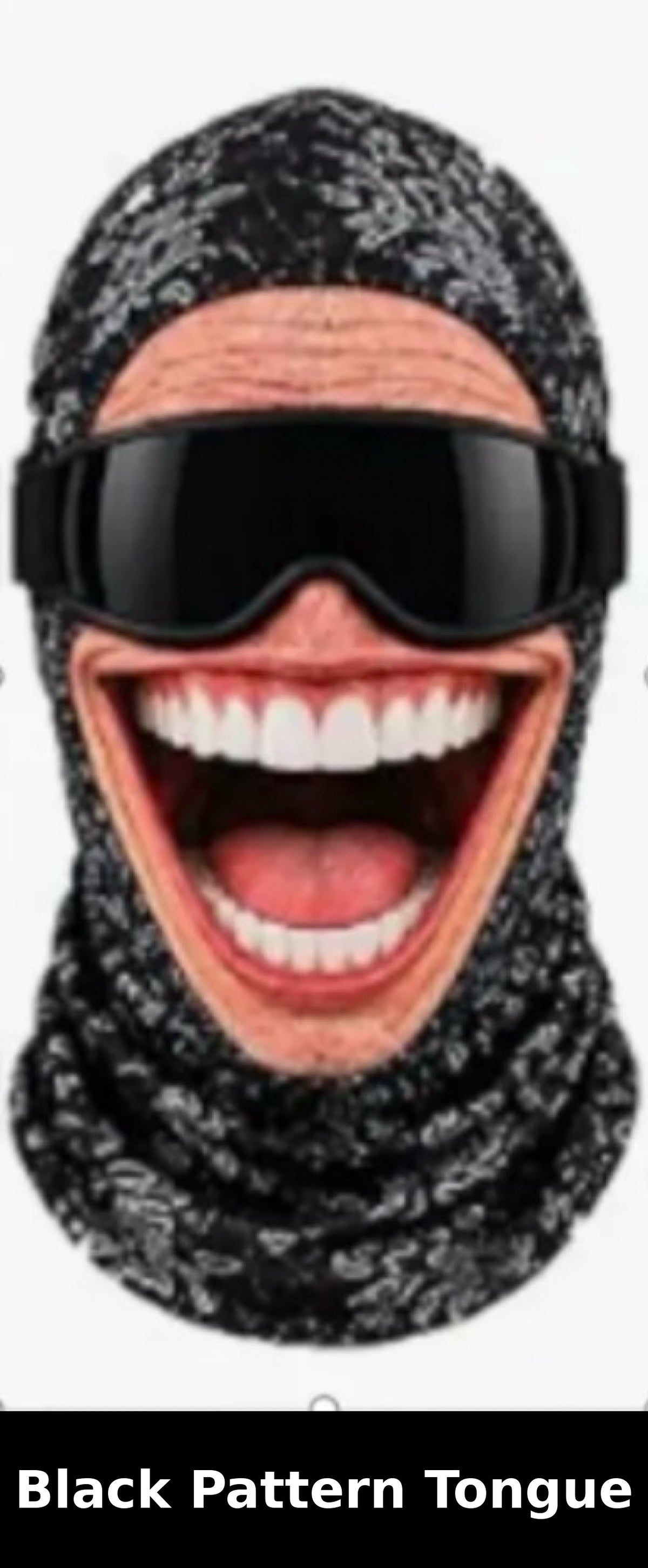 Realistic Winter Ski Mask — Black Pattern Tongue design