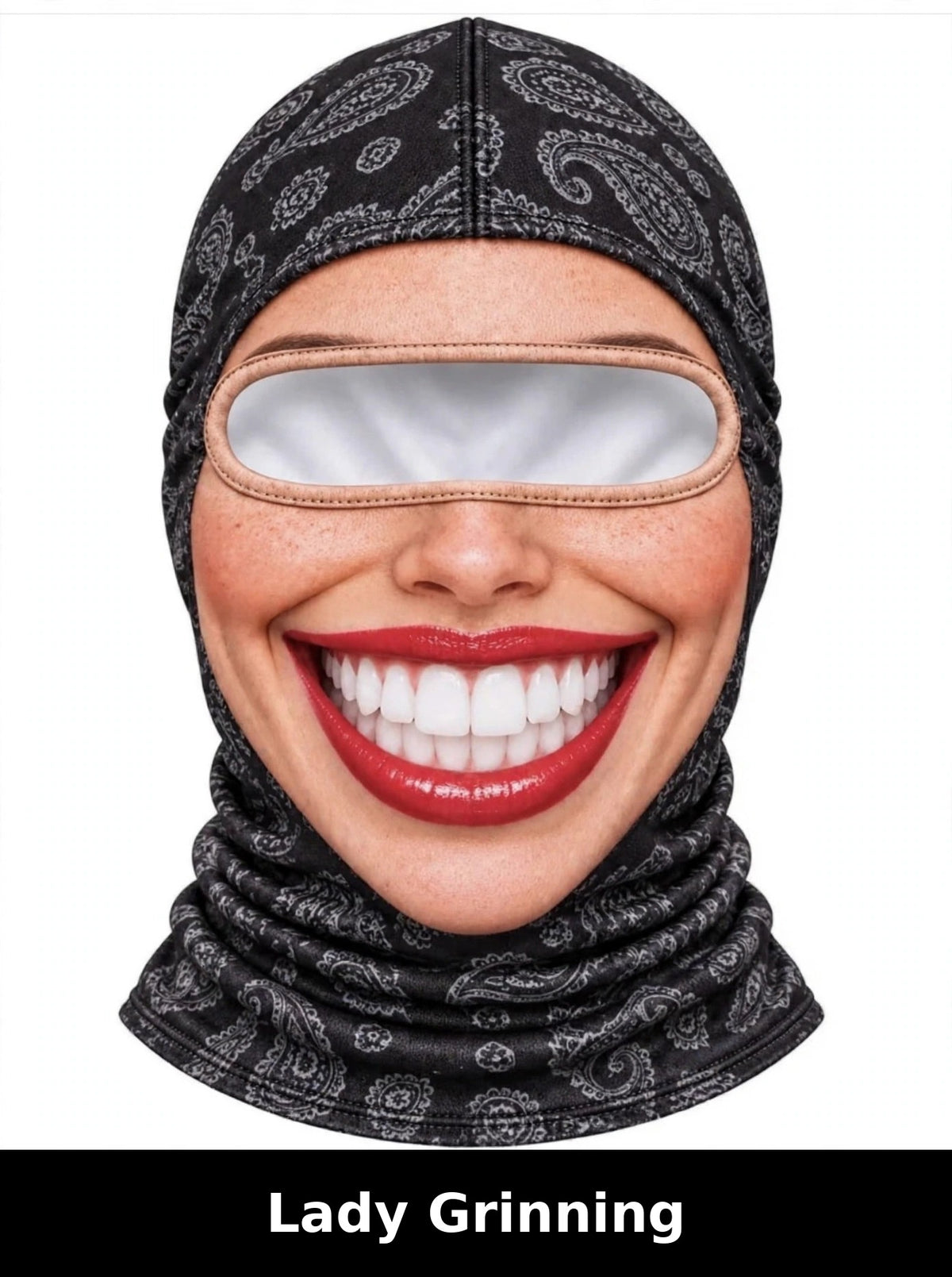 Realistic Winter Ski Mask — Lady Grinning design