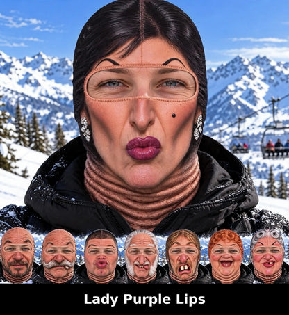 Realistic Winter Ski Mask — Lady Purple Lips design