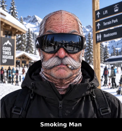 Realistic Winter Ski Mask — Smoking Man design