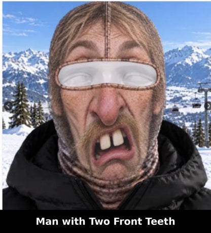 Realistic Winter Ski Mask — Man with Two Front Teeth design