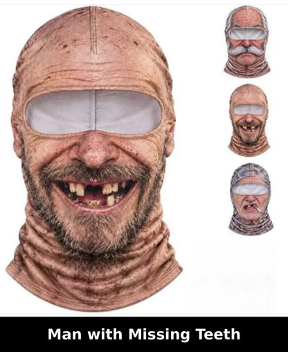Realistic Winter Ski Mask — Man with Missing Teeth design